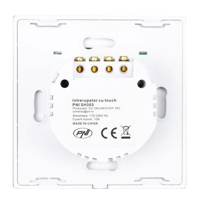 Intrerupator triplu cu touch PNI SH303 din sticla, alb cu LED indicator