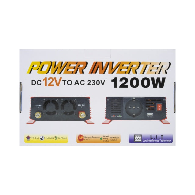 Invertor de tensiune PNI L1200W alimentare 12V iesire 230V