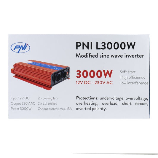 Invertor de tensiune PNI L3000W alimentare 12V iesire 230V