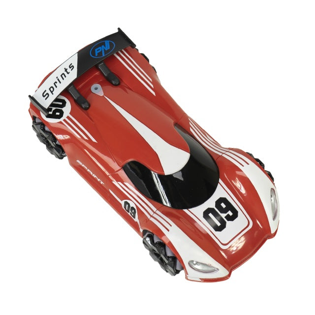 Jucarie masinuta sport Silvercloud RedOne cu telecomanda, cu efect "fum" si LED-uri, acumulator de rezerva 1500mAh, miscari omnidirectionale, rosu
