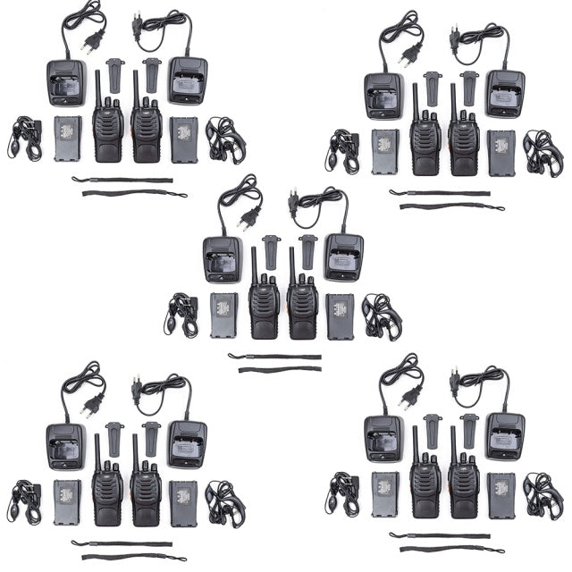 Kit 10 statii radio portabile PNI PMR R40 PRO acumulatori, incarcatoare si casti incluse
