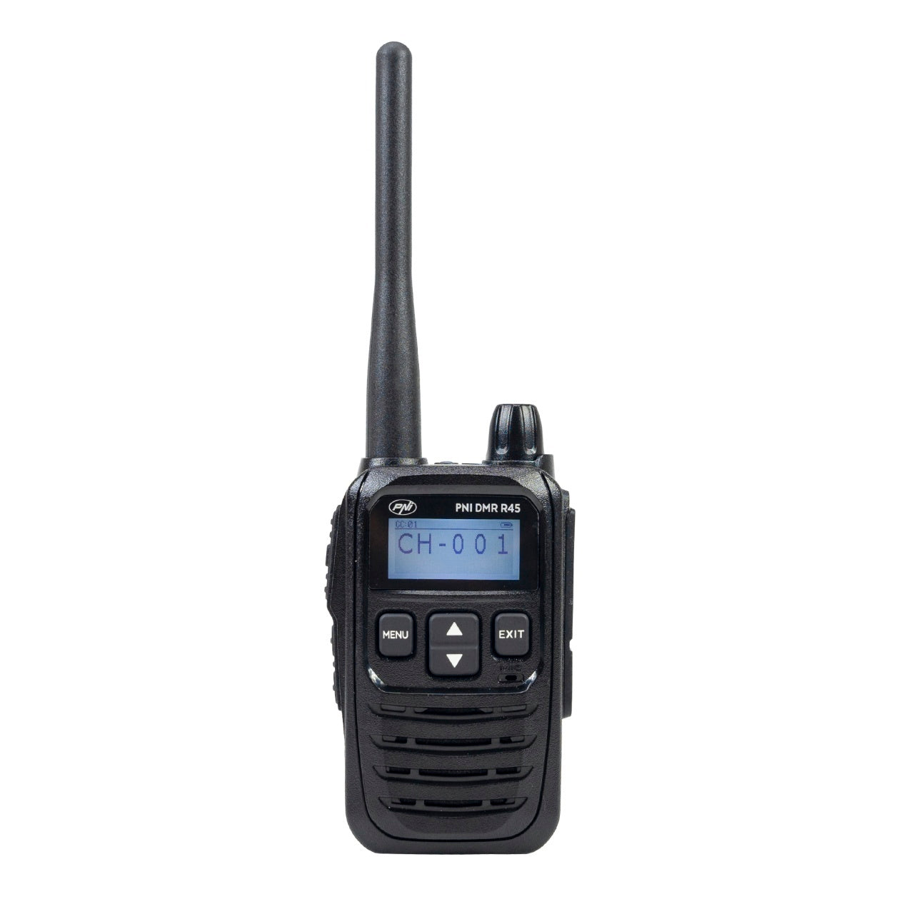 Kit 2 statii radio portabile PNI DMR R45, digital si analogic, 446MHz, 16 canale digitale si 99 canale analogice, functie inregistrare voce, baterie Li-Ion 2000mAh