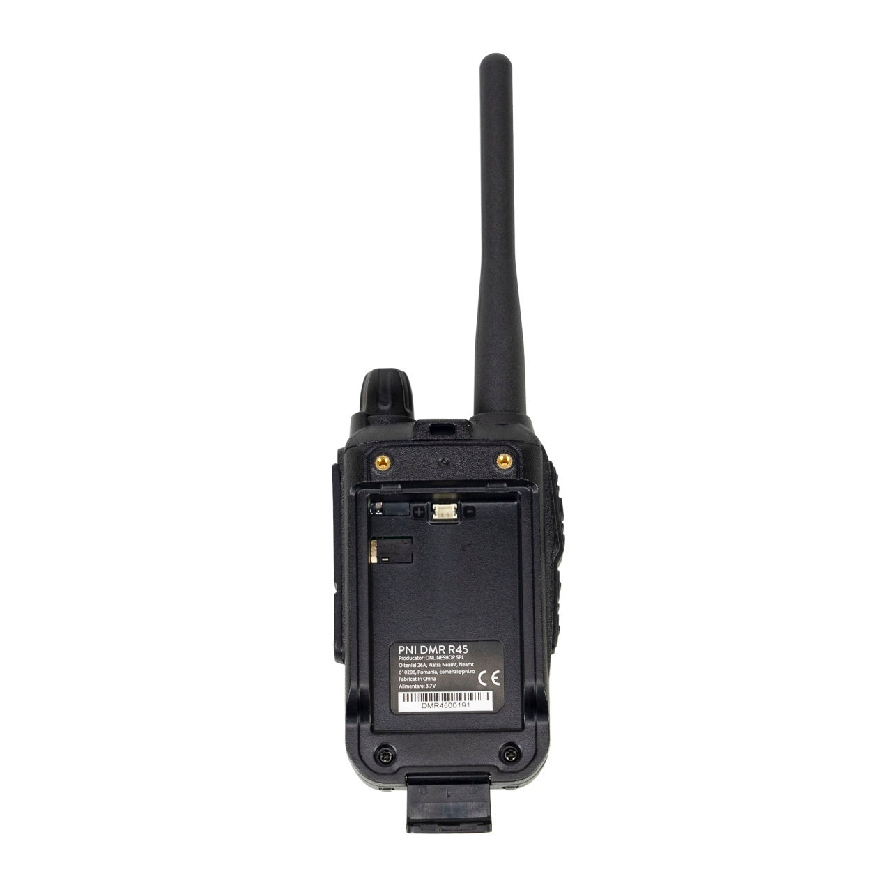 Kit 2 statii radio portabile PNI DMR R45, digital si analogic, 446MHz, 16 canale digitale si 99 canale analogice, functie inregistrare voce, baterie Li-Ion 2000mAh