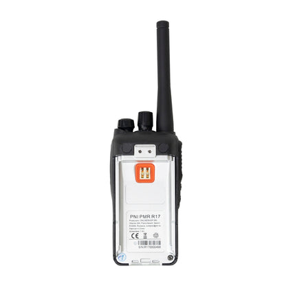 Kit 2 statii radio portabile PNI PMR R17 446MHz, 0.5W, 16 canale PMR si tonuri 50 CTCSS si 104 DCS, programabila, Li-Ion 2200 mAh, IP68