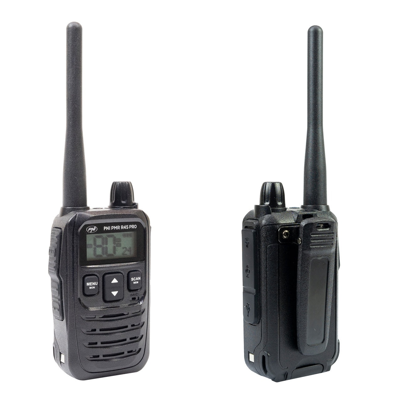 Kit 2 statii radio portabile PNI PMR R45 PRO 446MHz, 0.5W, 99CH programabile, 16 PMR, VOX, TOT, BCL, Scan, Roger Beep