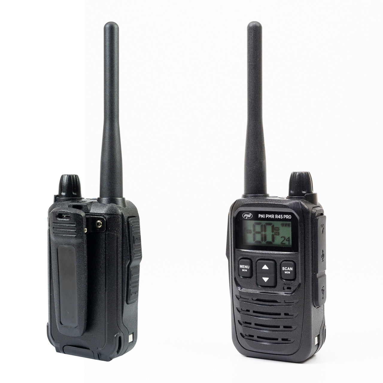 Kit 2 statii radio portabile PNI PMR R45 PRO 446MHz, 0.5W, 99CH programabile, 16 PMR, VOX, TOT, BCL, Scan, Roger Beep