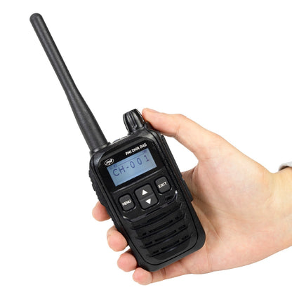 Kit 4 statii radio portabile PNI DMR R45, digital si analogic, 446MHz, 16 canale digitale si 99 canale analogice, functie inregistrare voce, baterie Li-Ion 2000mAh