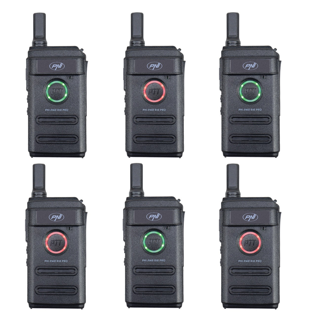 Kit 6 statii radio portabile PNI PMR R10 PRO, 446MHz, 0.5W, 16 canale programabile, 16 PMR si tonuri 50 CTCSS si 104 DCS, Monitor, Scan