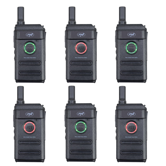 Kit 6 statii radio portabile PNI PMR R10 PRO, 446MHz, 0.5W, 16 canale programabile, 16 PMR si tonuri 50 CTCSS si 104 DCS, Monitor, Scan