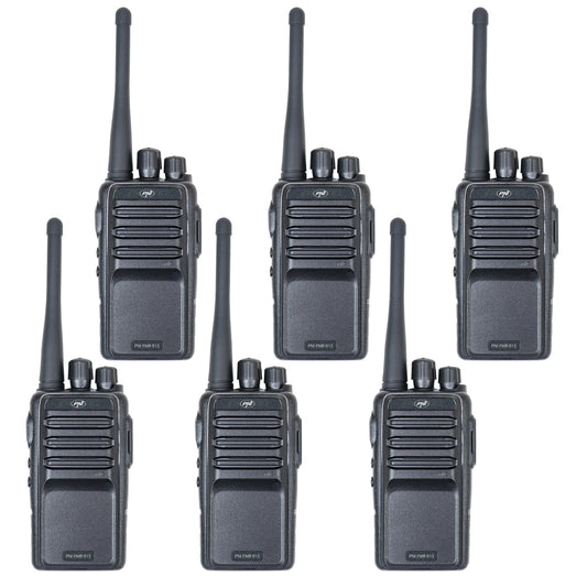Kit 6 statii radio portabile PNI PMR R15 0.5W, 16 canale programabile, 16 PMR si tonuri 50 CTCSS si 104 DCS, ASQ, TOT, monitor, programabila, acumulator 1200mAh