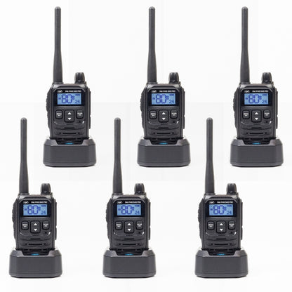 Kit 6 statii radio portabile PNI PMR R45 PRO 446MHz, 0.5W, 99 canale programabile, 16 PMR si tonuri 38 CTCSS si 104 DCS, Squelch 5 niveluri, VOX, TOT, BCL, Scan, Roger Beep