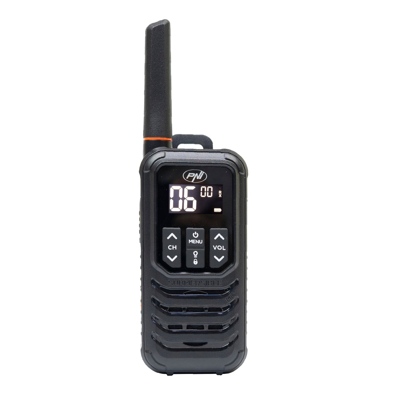Kit 6 statii radio portabile PNI PMR R80 PRO 0.5W, 16 canale, Waterproof IP67, cu lanterna LED, buton SOS, VOX, USB-C