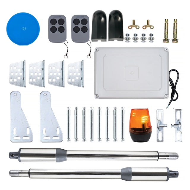 Kit automatizare porti batante PNI MAB300LR, 2 motoare 40W, telecomenzi si panou de control, poarta 2 x 2.5m max, greutate poarta 200Kg si Sticky Pad Blue inclus