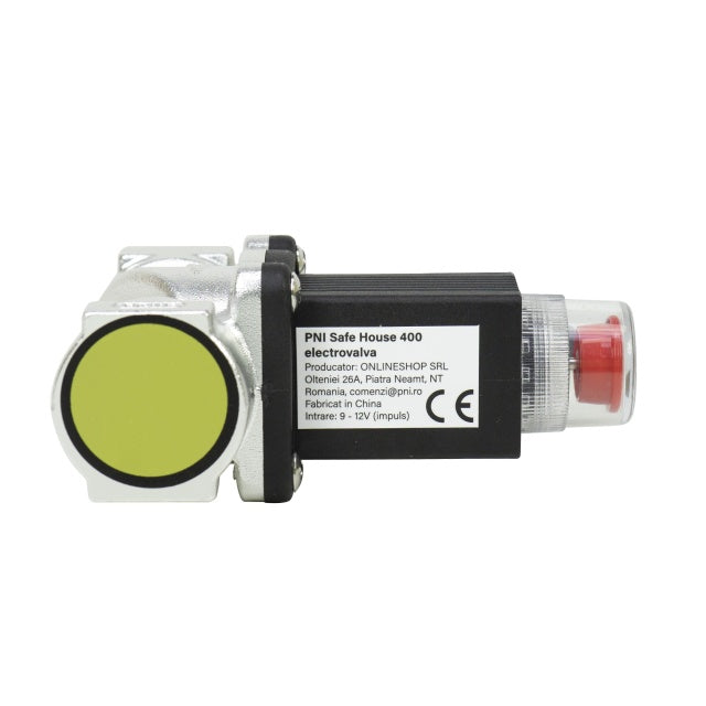 Kit PNI Safe House 400 senzor de gaz si electrovalva 3/4 inch, alarma sonora si luminoasa, 85dB, detecteaza gaze naturale, gaz metan (CH4)