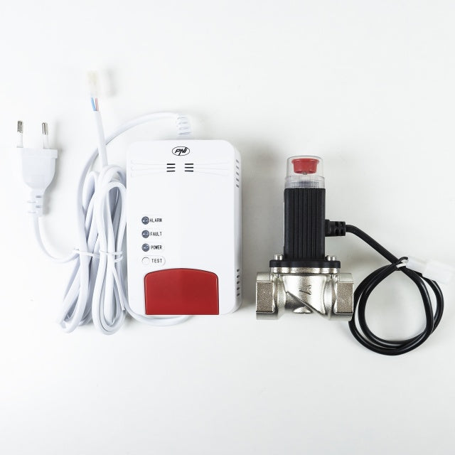 Kit PNI Safe House Dual Gas 250 cu senzori pentru 2 tipuri de gaz monoxid de carbon (CO) si gaze naturale si electrovalva 3/4 inch