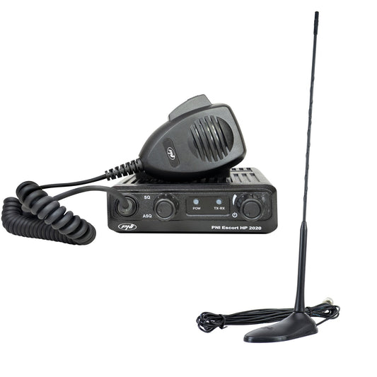 Kit Statie radio CB PNI Escort HP 2020 un singur canal 22 cu antena CB PNI Extra 45 cu magnet