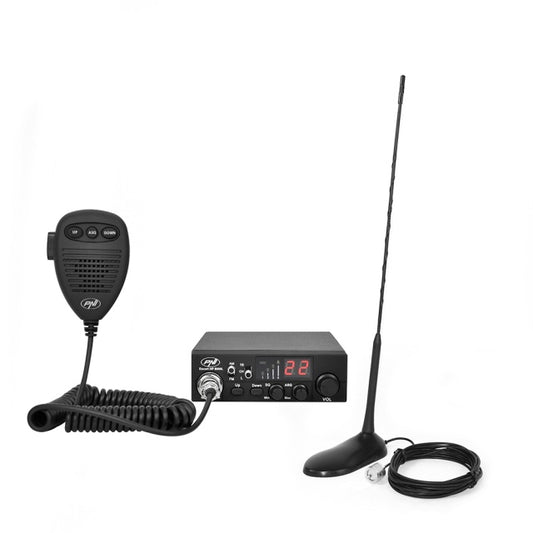Kit Statie radio CB PNI ESCORT HP 8000L ASQ + Antena CB PNI Extra 45 cu magnet