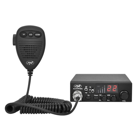 Kit Statie radio CB PNI Escort HP 8000L ASQ + Antena CB PNI ML145 cu magnet 145/PL