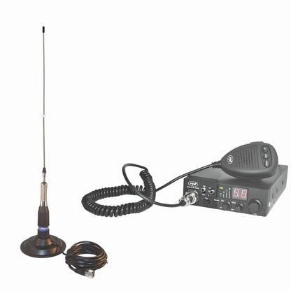 Kit Statie radio CB PNI ESCORT HP 8000L ASQ + Antena CB PNI ML160 cu magnet
