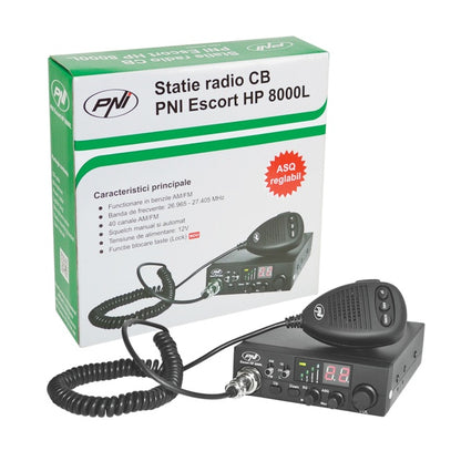 Kit Statie radio CB PNI Escort HP 8000L ASQ + Antena CB PNI S75 cu cablu si montura fixa