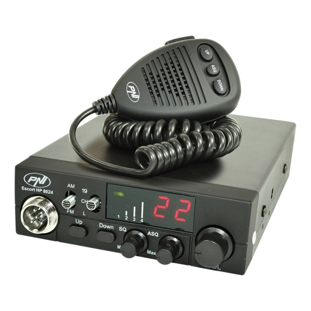 Kit Statie radio CB PNI ESCORT HP 8024 ASQ + Antena CB PNI ML145 cu magnet 145/PL