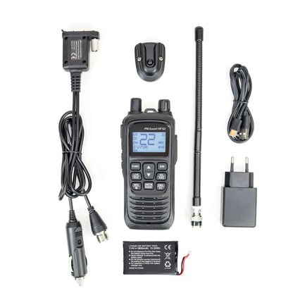 Kit Statie radio CB portabila PNI Escort HP 82, multi standard, 4W, 12V, AM-FM si antena CB PNI S75, 75cm, cu magnet inclus