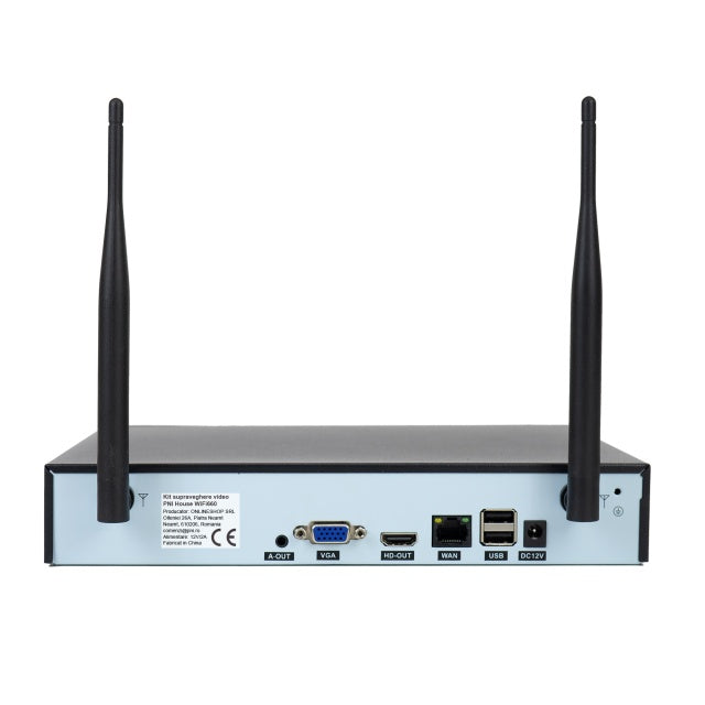 Kit supraveghere video PNI House WiFi660 NVR 8 canale si 4 camere wireless de exterior 3MP, P2P, IP66
