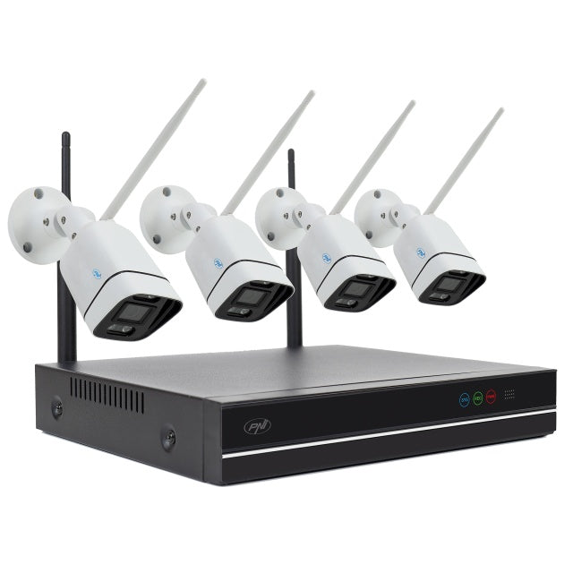 Kit supraveghere video PNI House WiFi660 NVR 8 canale si 4 camere wireless de exterior 3MP, P2P, IP66