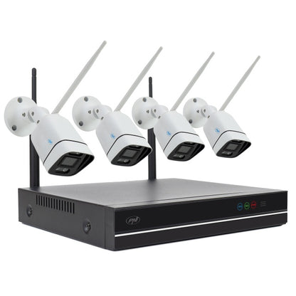 Kit supraveghere video PNI House WiFi660 NVR 8 canale si 4 camere wireless de exterior 3MP, P2P, IP66