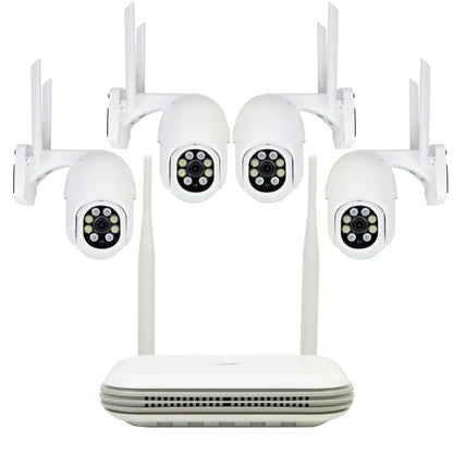 Kit supraveghere video wireless PNI House WiFi800 NVR si 4 camere PNI IP840 de exterior, 8MP, 4K, IP65