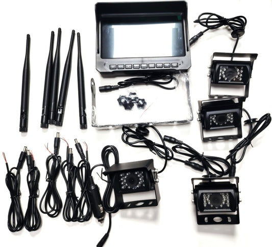 Kit supraveghere video wireless PNI TRK504 pentru camion DVR cu monitor LCD si 4 camere