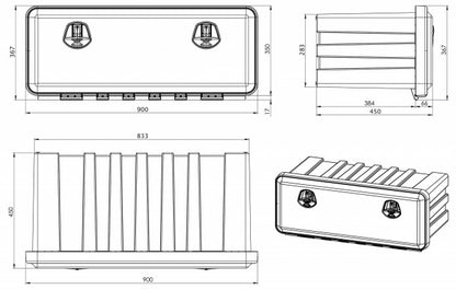 Lada scule JUST 900x367x450