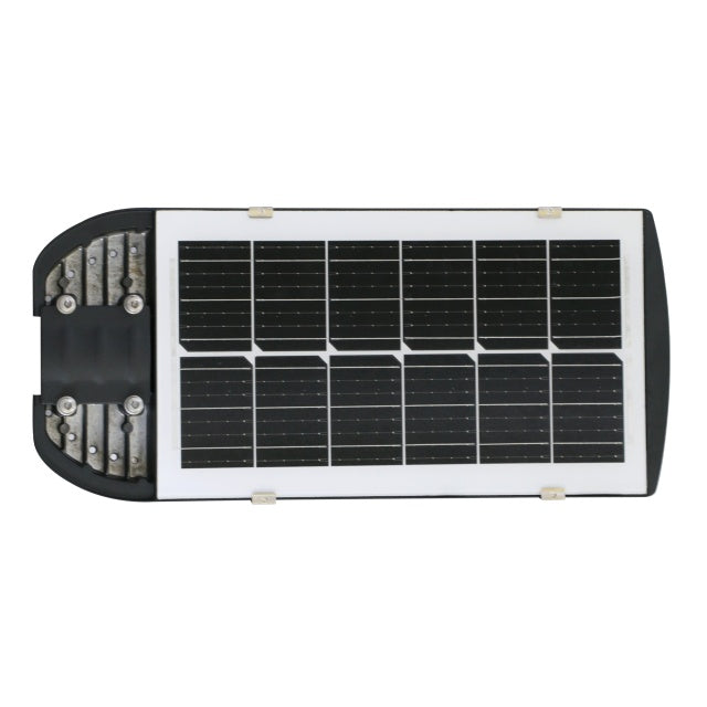 Lampa de iluminat stradal PNI SL220 200W, cu panou solar incorporat 15W, 6500K, 1700lm, 3 x acumulator 15Ah incorporat, senzor de miscare cu microunde