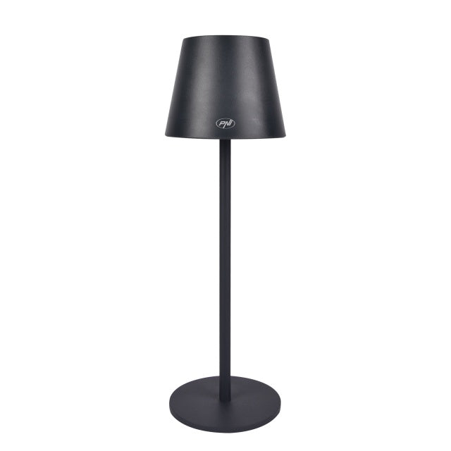 Lampa de masa PNI LT04B cu LED 2.5W, acumulator 1200 mAh, incarcare prin USB-C, 150 lumeni, lumina alba calda 3000K, culoare Negru