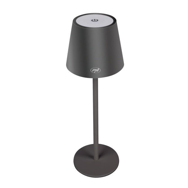 Lampa de masa PNI LT04B cu LED 2.5W, acumulator 1200 mAh, incarcare prin USB-C, 150 lumeni, lumina alba calda 3000K, culoare Negru