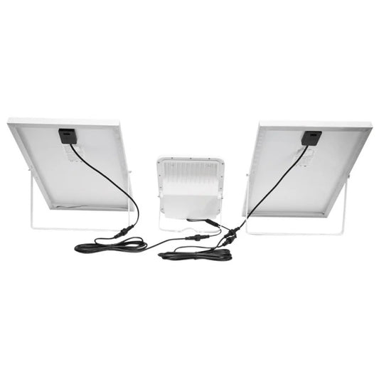 Lampa LED cu panouri solare 50W proiector 150W telecomanda, baterie 3,2V/40Ah