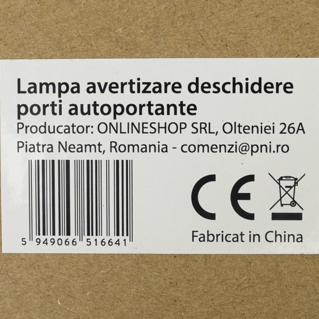 Lampa LED de semnalizare deschidere poarta PNI LMP130, 12-265V, intermitenta, pentru porti autoportante, IP54