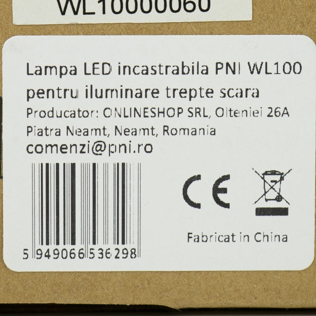 Lampa LED PNI WL100 pentru iluminare trepte scara, montaj incastrat, cu senzor de miscare, senzor de lumina, culoare lumina reglabila, intensitate lumina reglabila, mod noapte, mod zi, 1.5W, 150 lm