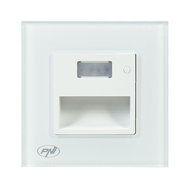 Lampa LED PNI WL100 pentru iluminare trepte scara, montaj incastrat, cu senzor de miscare, senzor de lumina, culoare lumina reglabila, intensitate lumina reglabila, mod noapte, mod zi, 1.5W, 150 lm