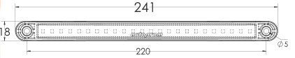 Lampa marcaj lateral alba 20 leduri 24cm NEON