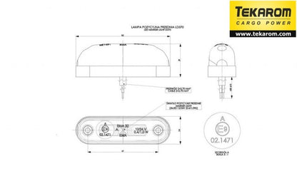 Lampa pozitie ovala alba HORPOL
