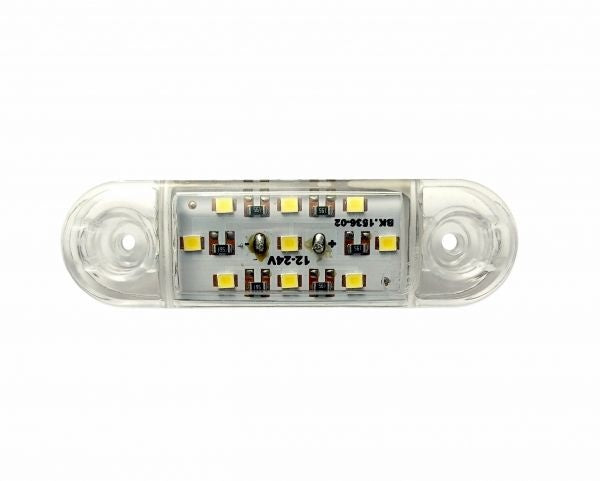 Lampa pozitie-strobo ovala alba 9 leduri 24V