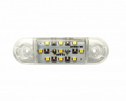 Lampa pozitie-strobo ovala alba 9 leduri 24V