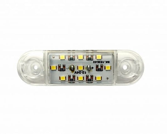 Lampa pozitie-strobo ovala alba 9 leduri 24V