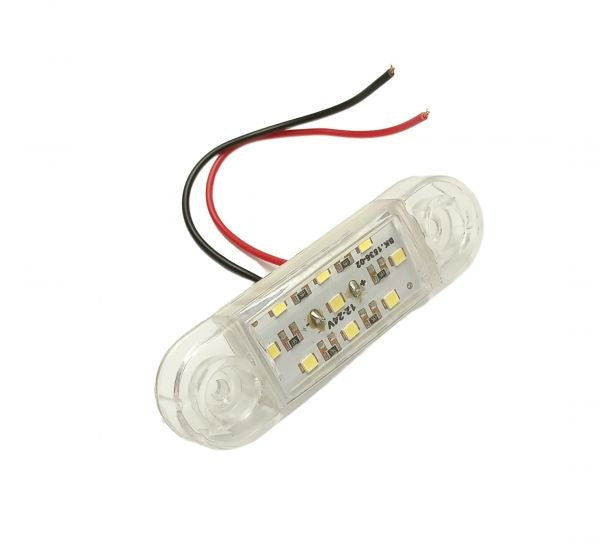Lampa pozitie-strobo ovala alba 9 leduri 24V