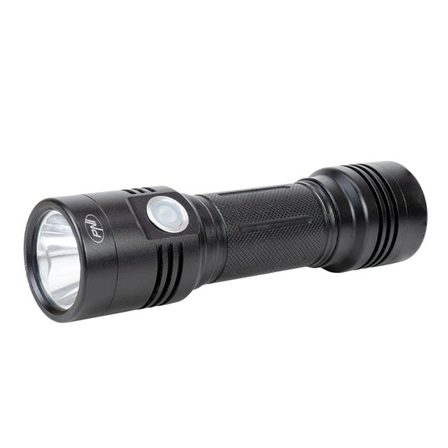 Lanterna dubla PNI Adventure F200 din aluminiu cu LED, acumulator 4000mAh si port micro USB, 3 LED-uri cu deschidere mare si unul cu focus, ambele au 3 niveluri de putere