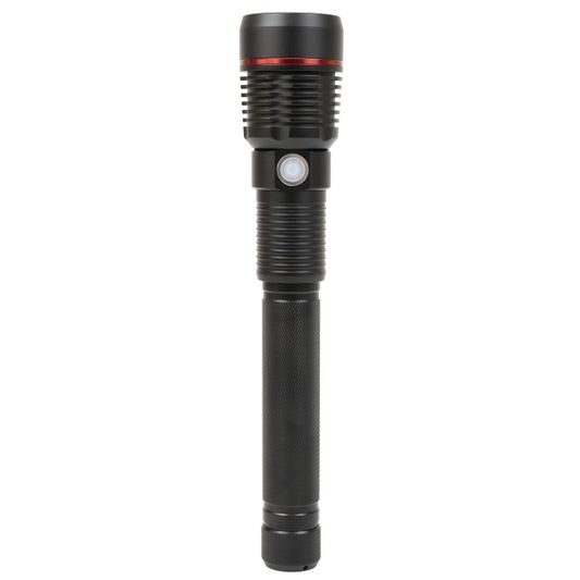 Lanterna PNI Adventure F450 din aluminiu cu focus si functie BOOST, led 20 W, 1500 lm pana la 450 m, IPX5, power bank cu iesire USB, incarcare prin micro USB, acumulator 4400 mAh inclus, functioneaza