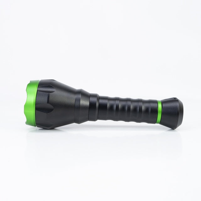 Lanterna PNI Adventure F750 Green Light din aluminiu, LED 10W, 500 lm, pana la 850 m, IP44, acumulator 4000mAh inclus, incarcare prin USB Type-C, lumina verde perfecta la vanatoare