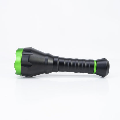 Lanterna PNI Adventure F750 Green Light din aluminiu, LED 10W, 500 lm, pana la 850 m, IP44, acumulator 4000mAh inclus, incarcare prin USB Type-C, lumina verde perfecta la vanatoare
