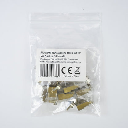 Mufa PNI RJ45 pentru cablu S/FTP Cat7 set cu 10 bucati